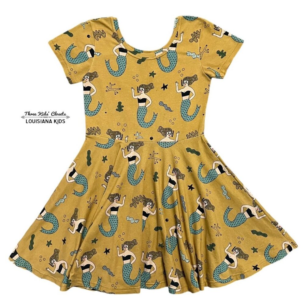 Raspberry Republic Sz 128/134 (7-9Y) Organic Mermaid Twirl Dress